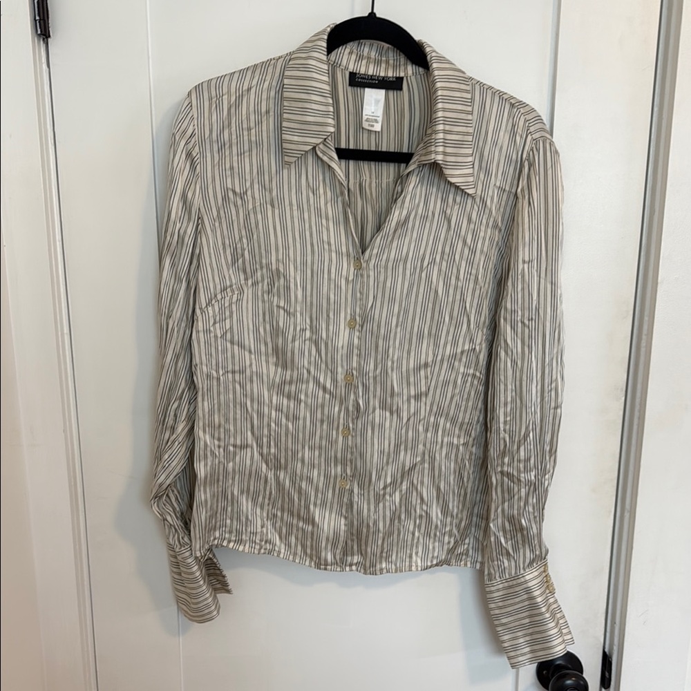 Jones New York Blouse - Cream and Brown